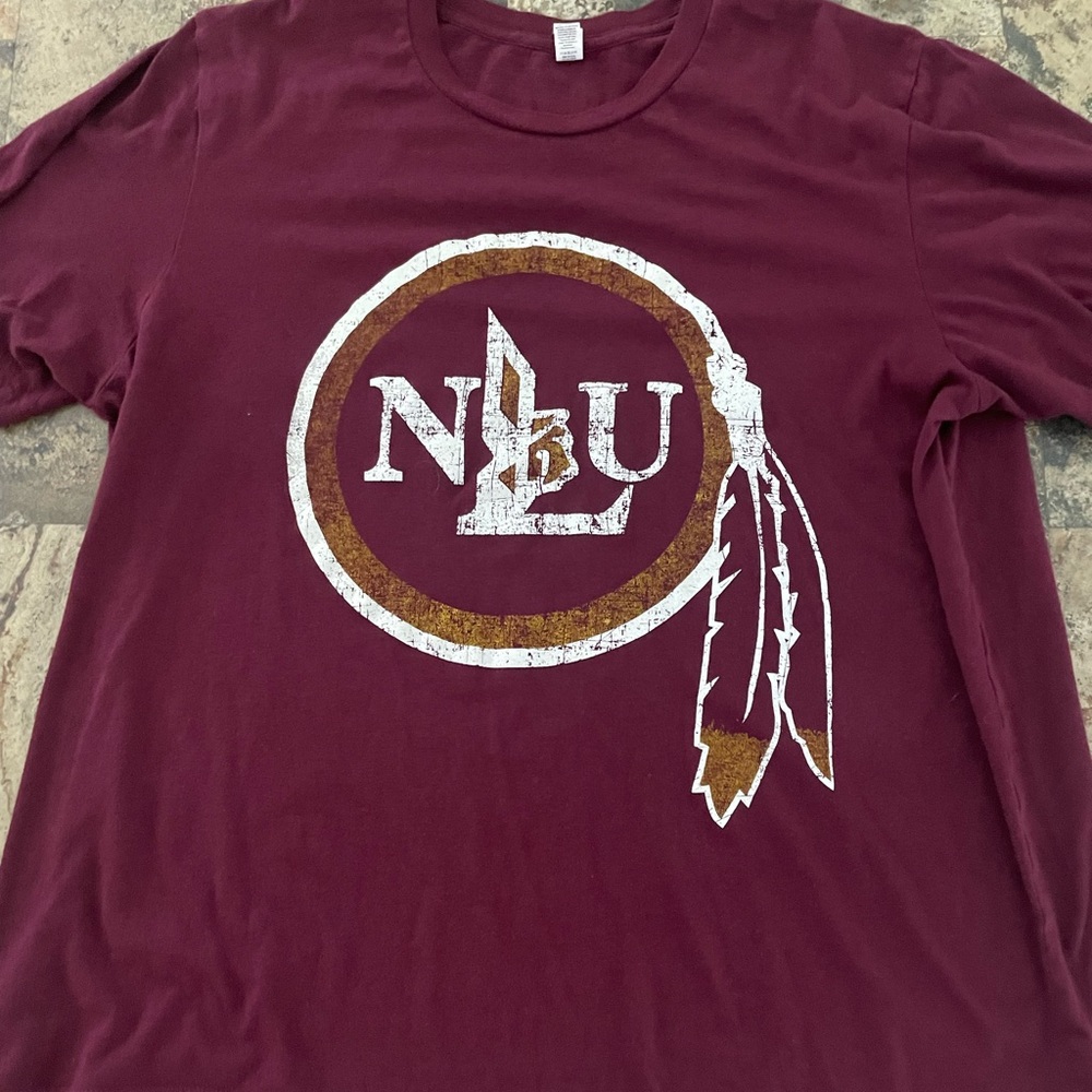 Vintage Maroon NLU Indians Graphic Men's Shirt